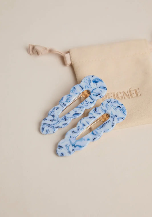 FERMAGLIO A PINZA FIRMATO PEIGNÉE - BLUE MIRAGE