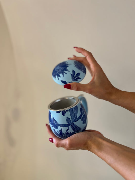 TISANIERA IN PORCELLANA Chelsea Celeste pastello