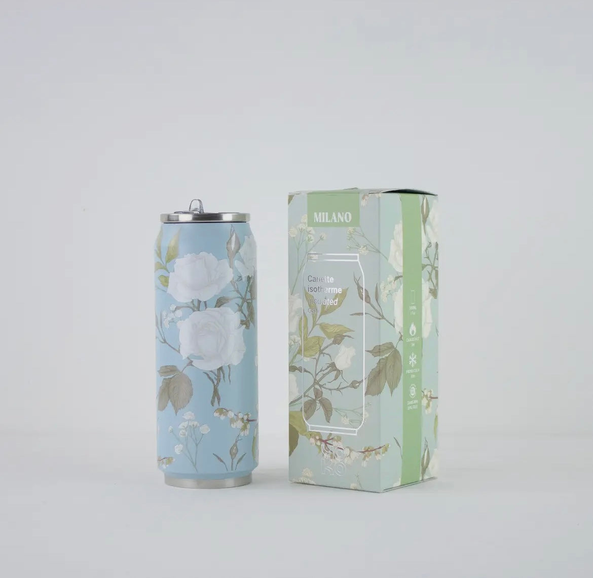 THERMOS WHITE ROSE DESIGN