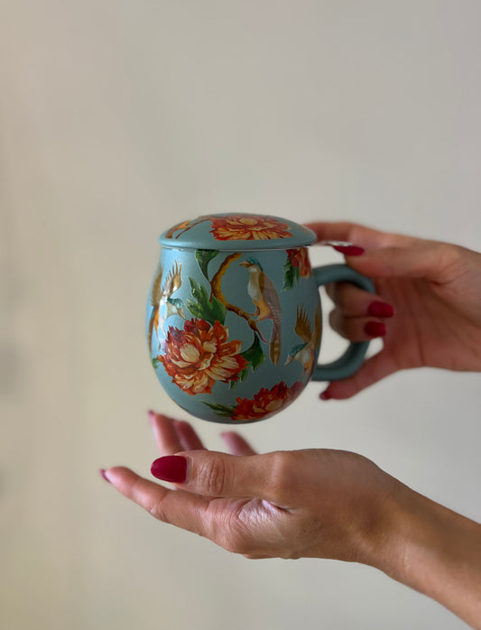 TISANIERA IN PORCELLANA Ghiandaia