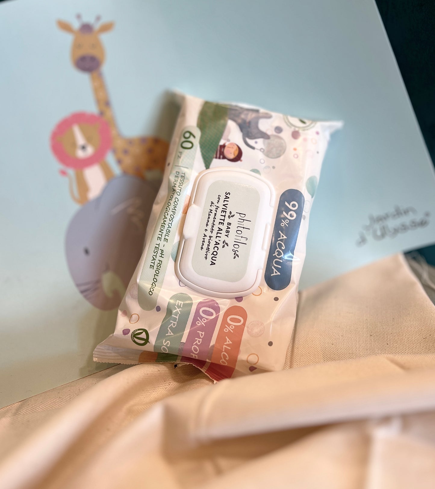 BABY SALVIETTE ALL'ACQUA CON FERMENTATO BIOATTIVO DI MANNA E AVENA