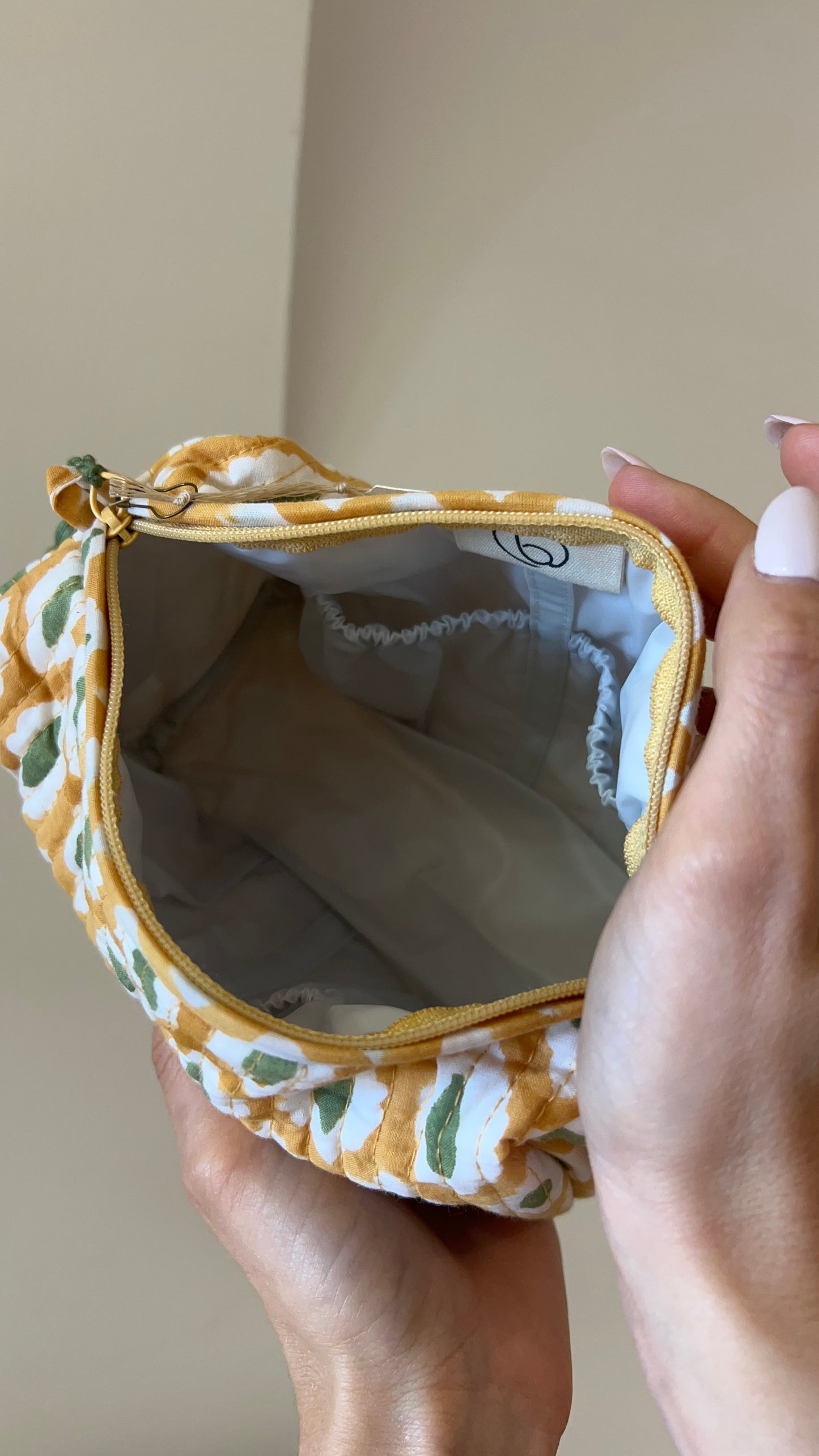 TROUSSE DE TOILETTE EN COTON - “GREEN YELLOW”