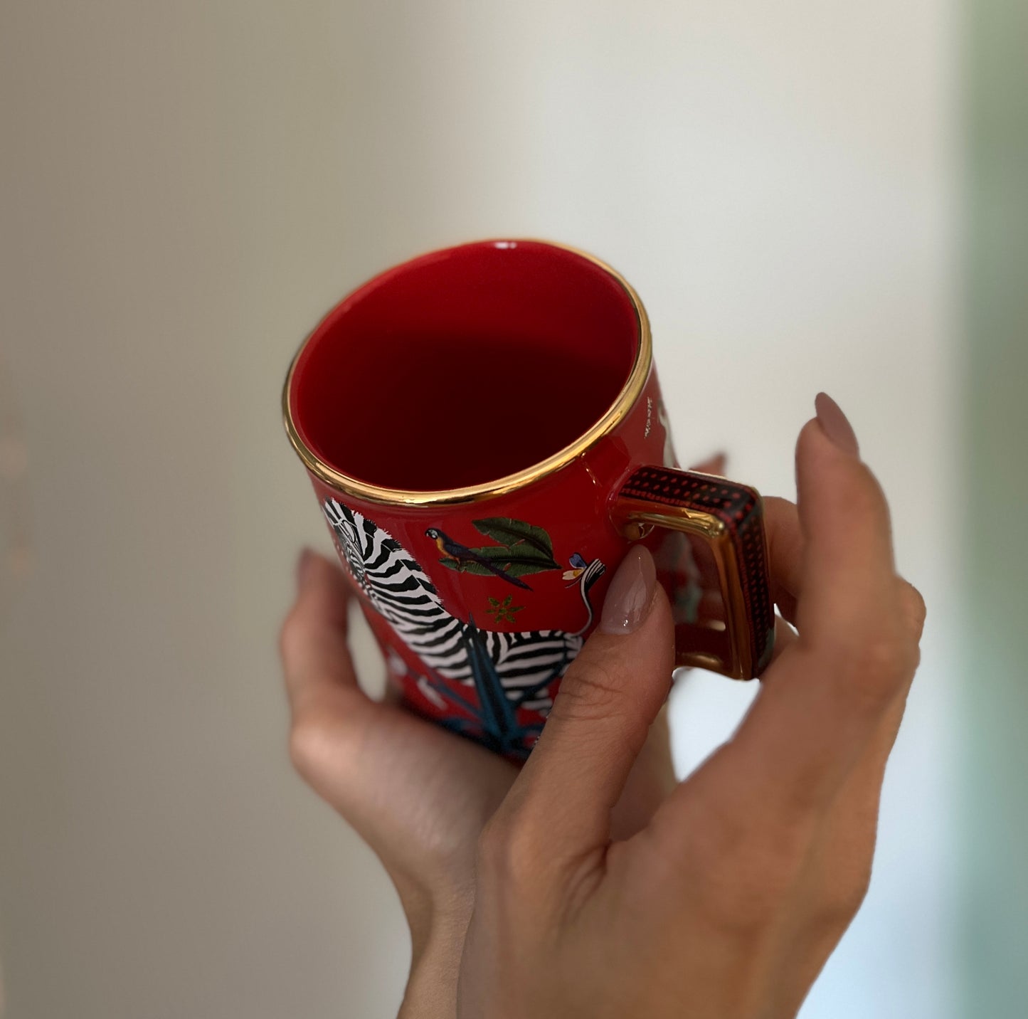 TAZZA CERAMICA JUNGLE CORALLO