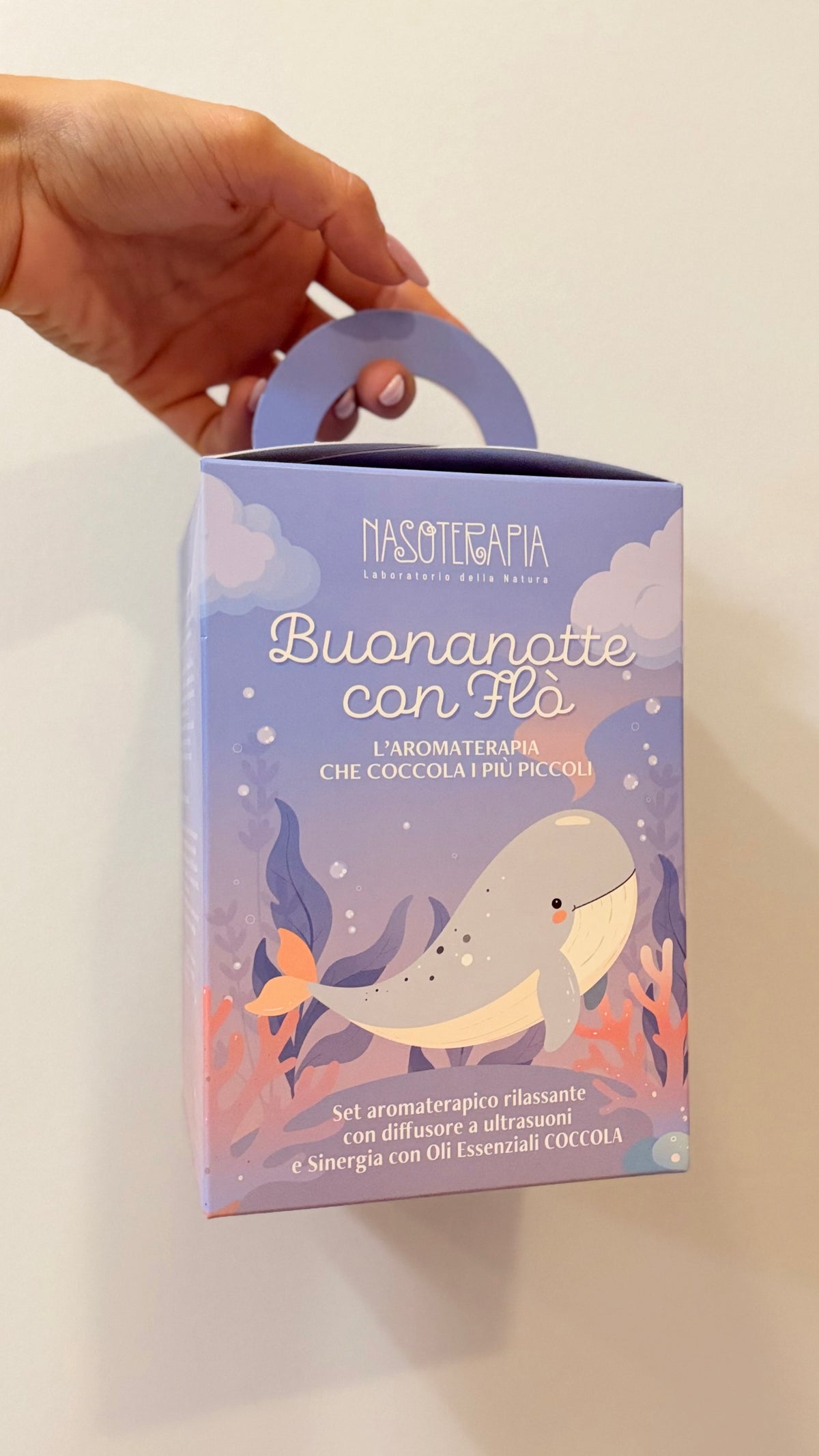 LAMPADA DIFFUSORE A ULTRASUONI FLO', con olio essenziale coccola