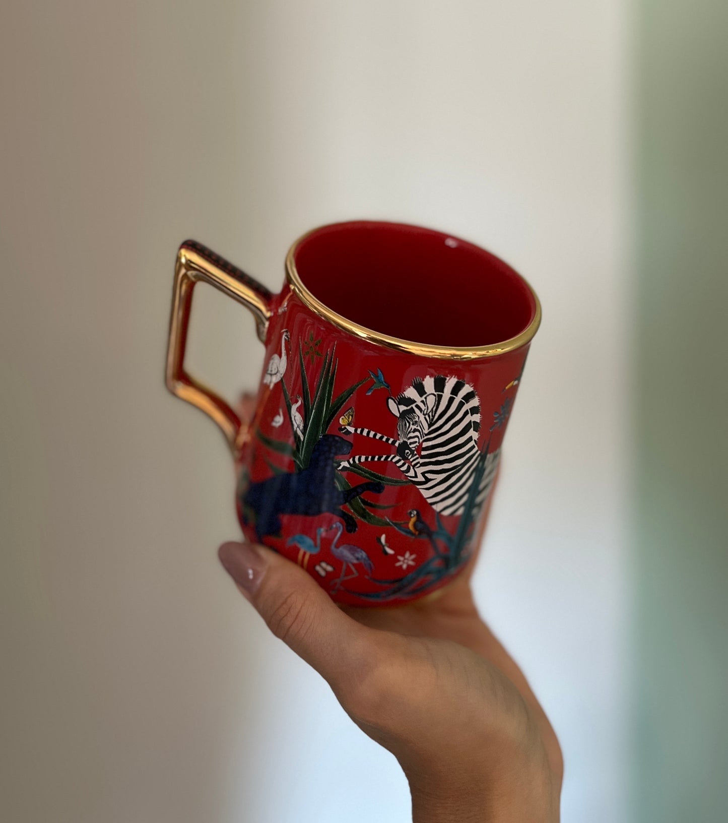 TAZZA CERAMICA JUNGLE CORALLO
