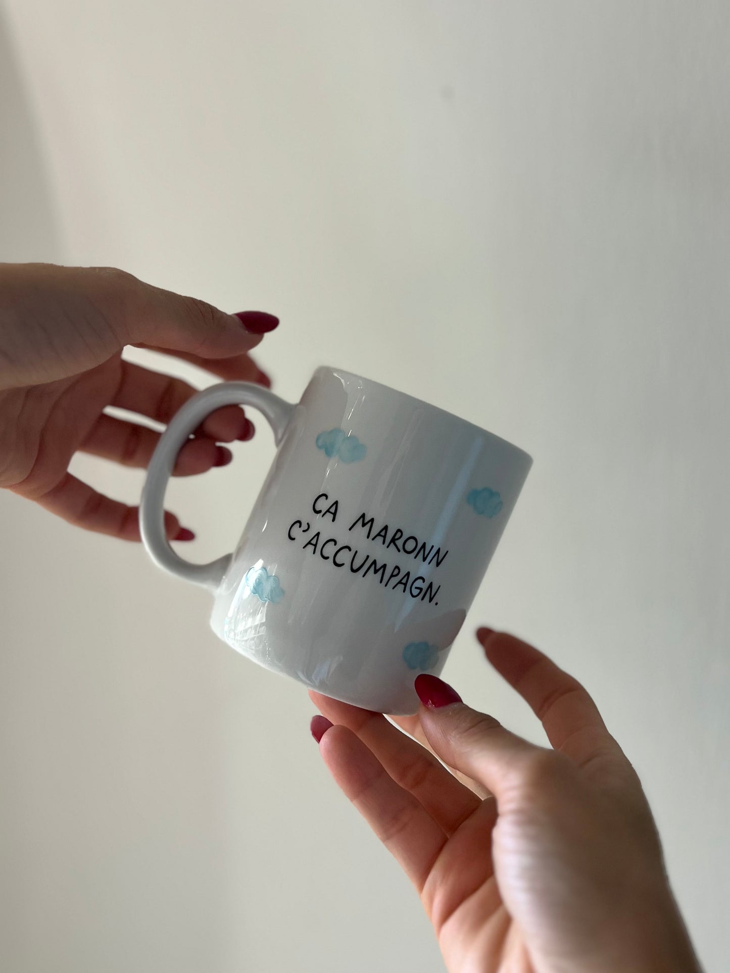 "CA MARONN C'ACCUMPAGN" MUG CERAMICA DIPINTA A AMANO