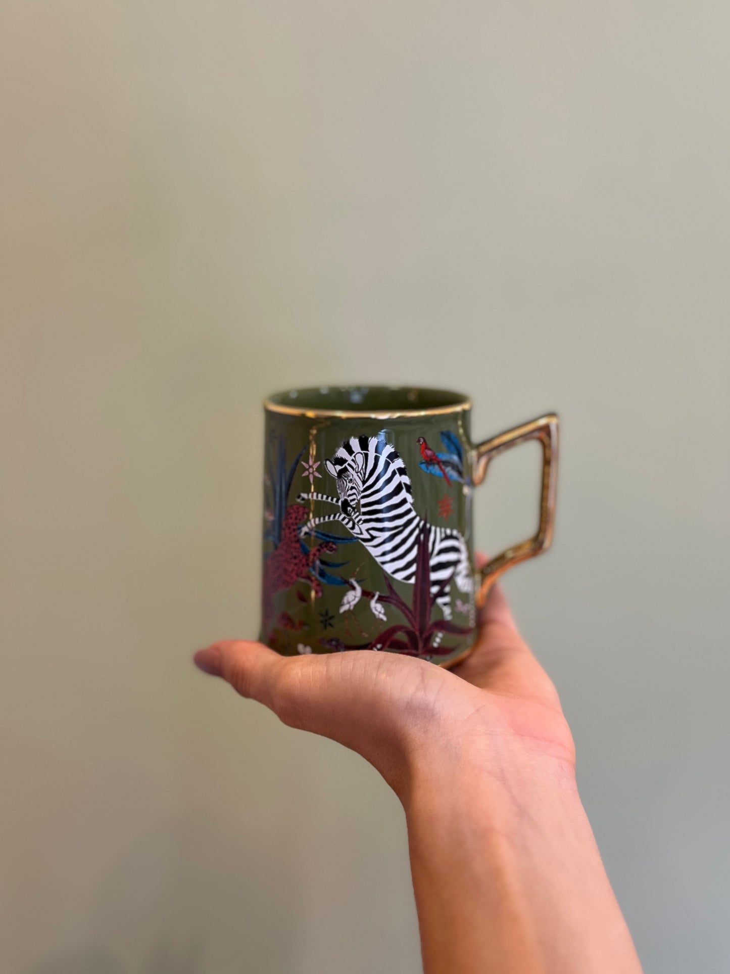 TAZZA JUNGLE CERAMIC VERDE ORTIGIA