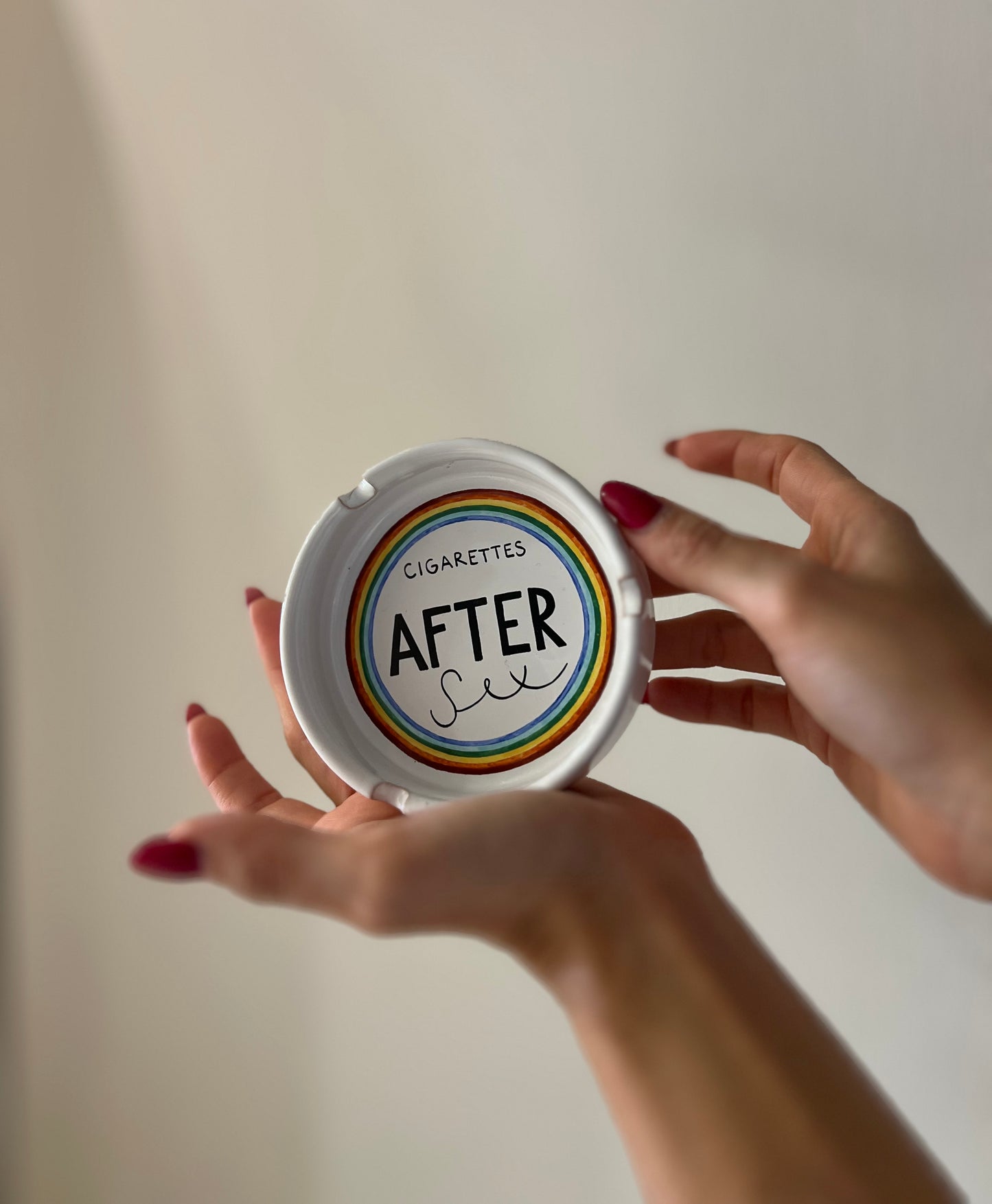 "CIGARETTES AFTER SEX" POSACENERE IN CERAMICA DIPINTO A MANO