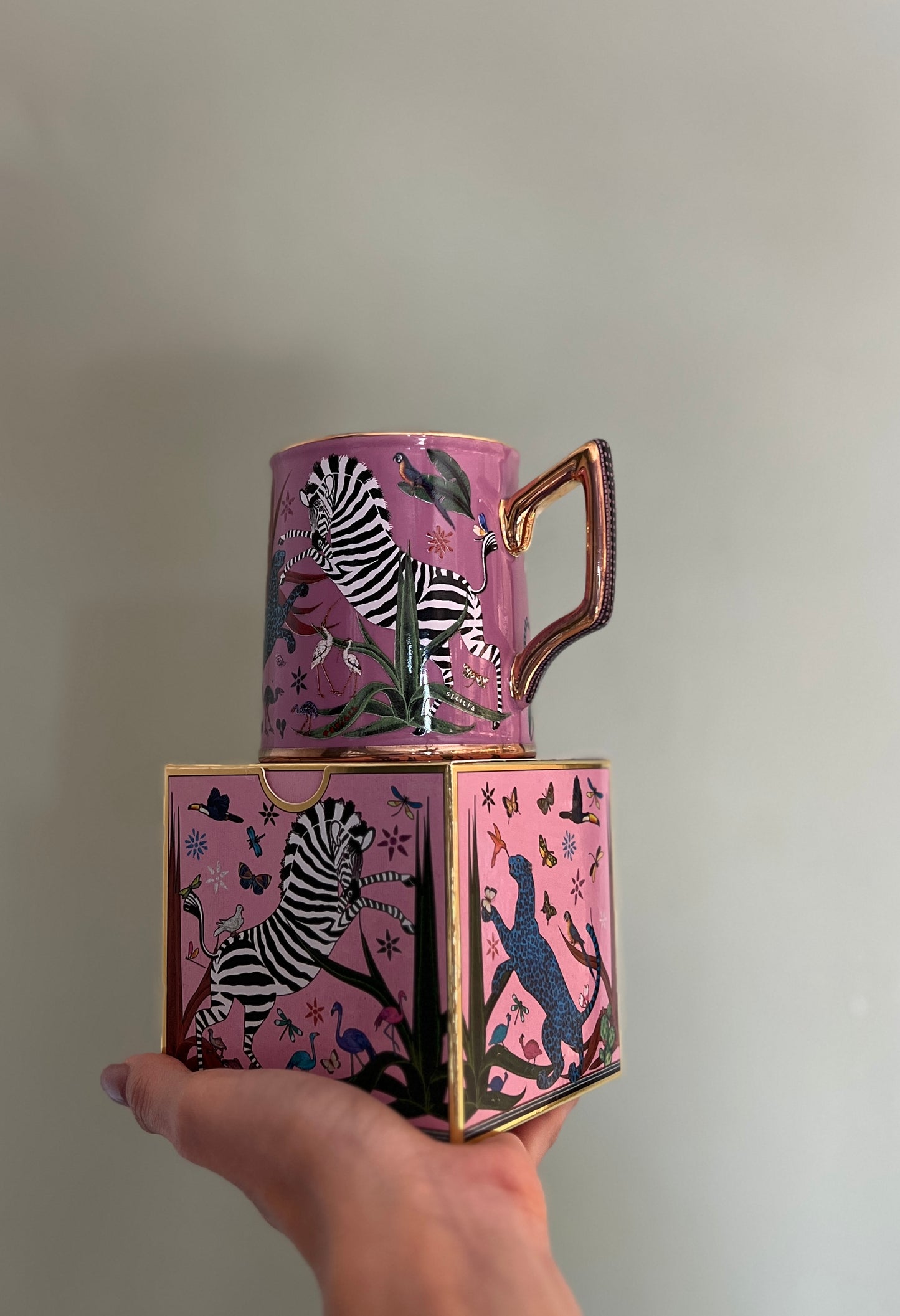 TAZZA JUNGLE CERAMIC ROSA