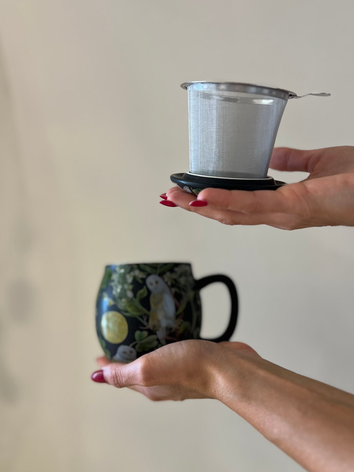 TISANIERA IN PORCELLANA Barbagianni