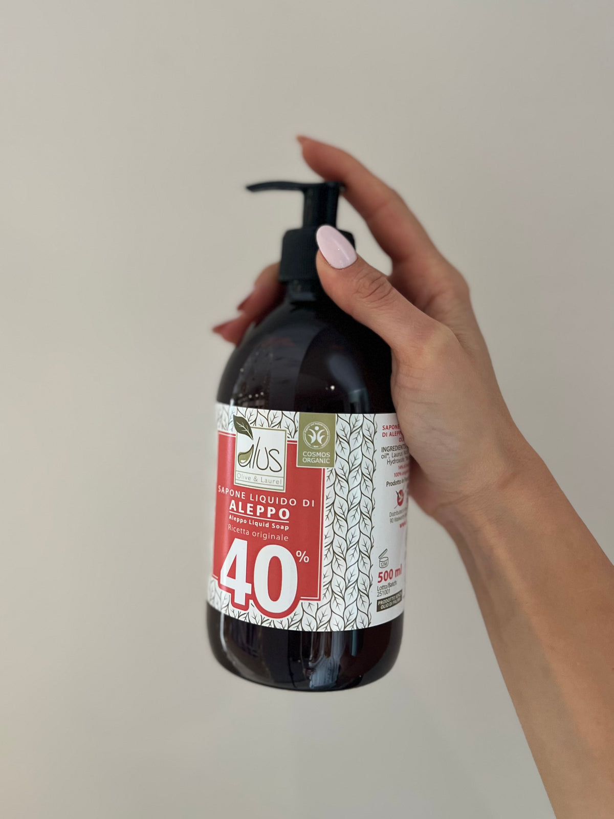 SAPONE LIQUIDO DI ALEPPO 40% ricetta originale