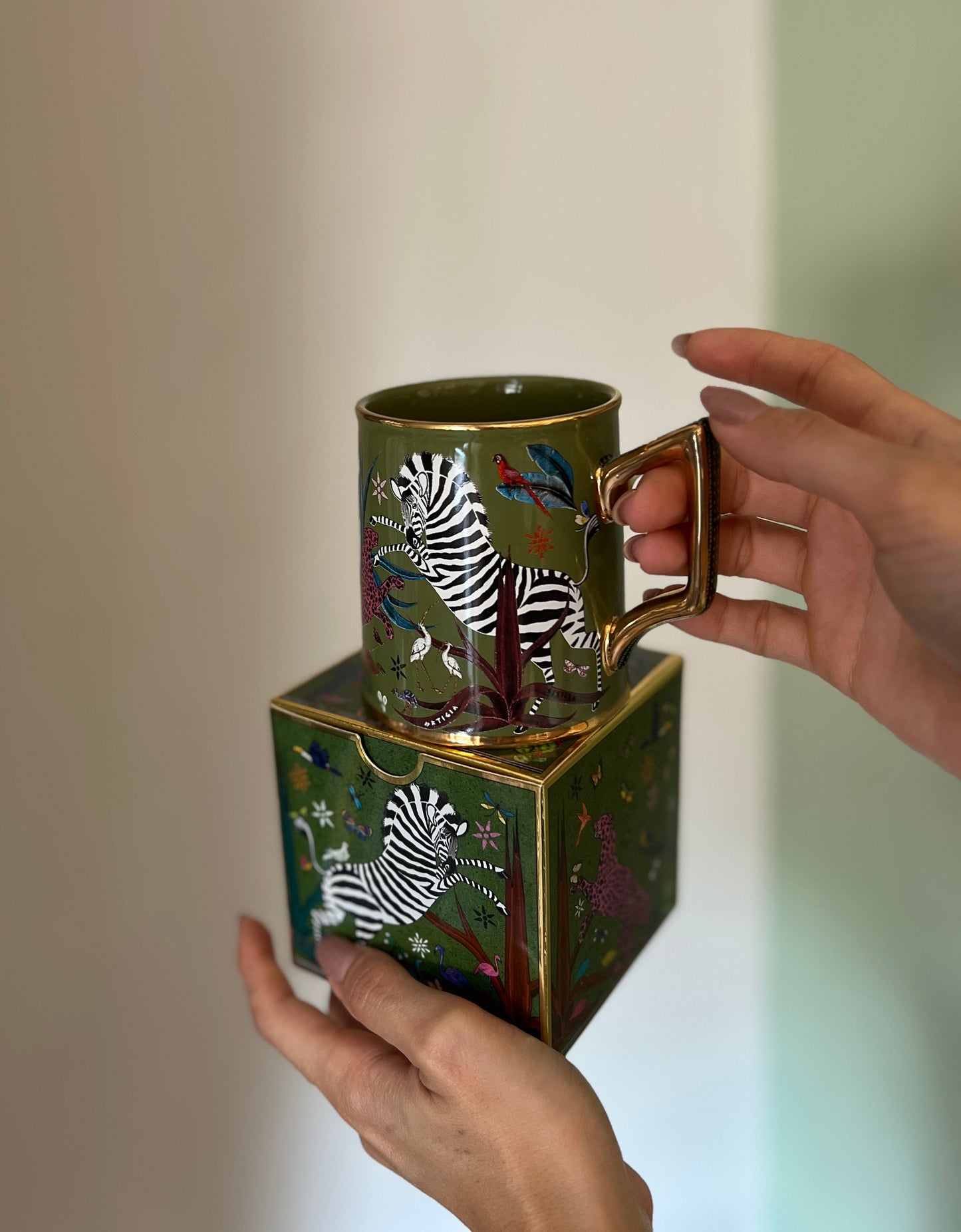 TAZZA JUNGLE CERAMIC VERDE ORTIGIA