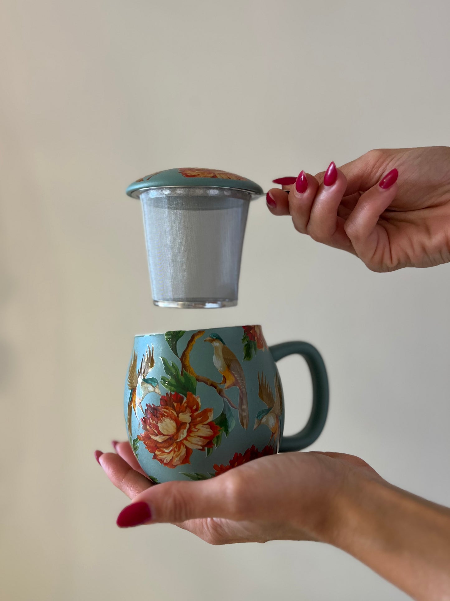 TISANIERA IN PORCELLANA Ghiandaia