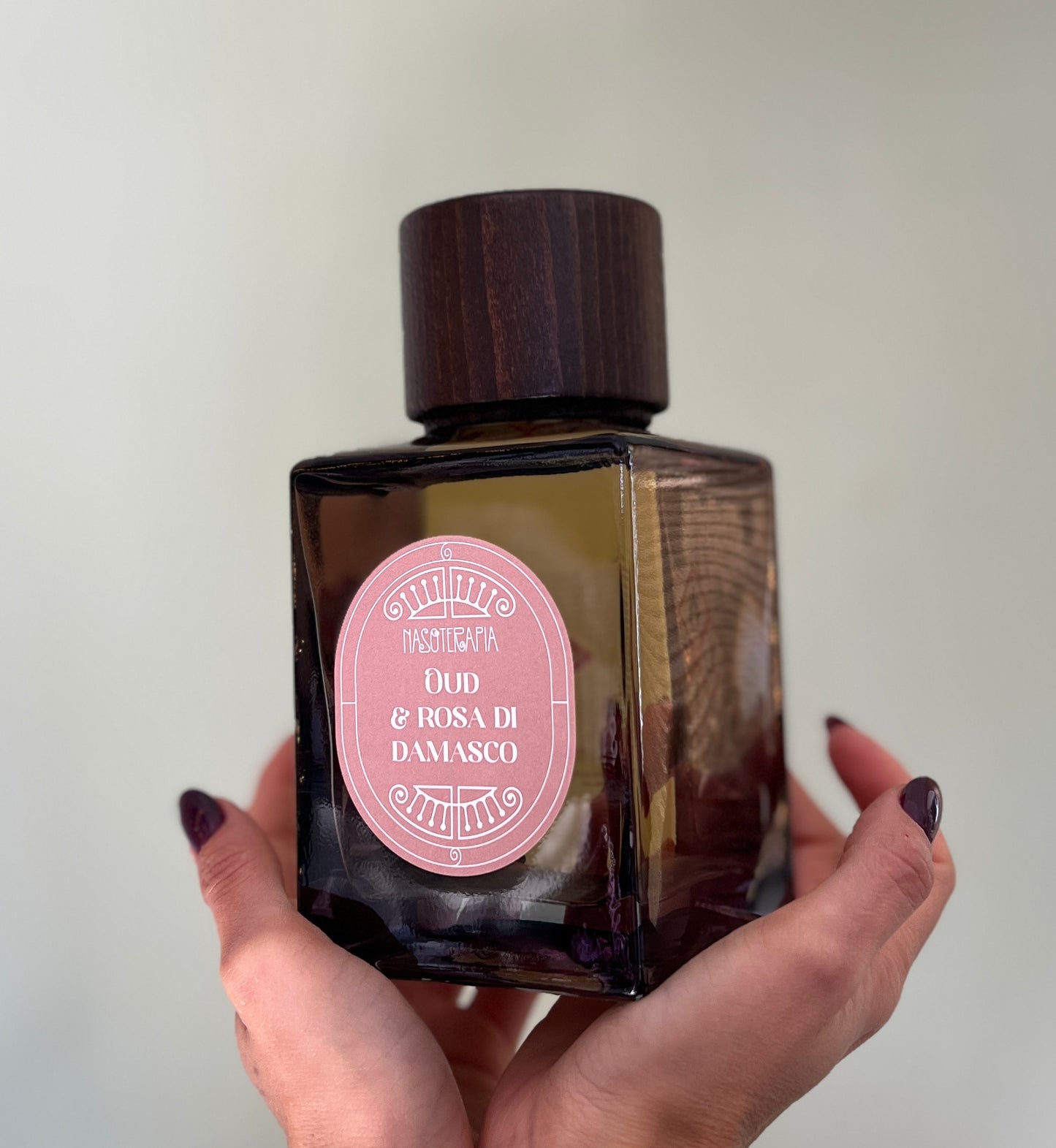 DIFFUSORE D’AMBIENTE IN VETRO-OUD & ROSA DI DAMASCO