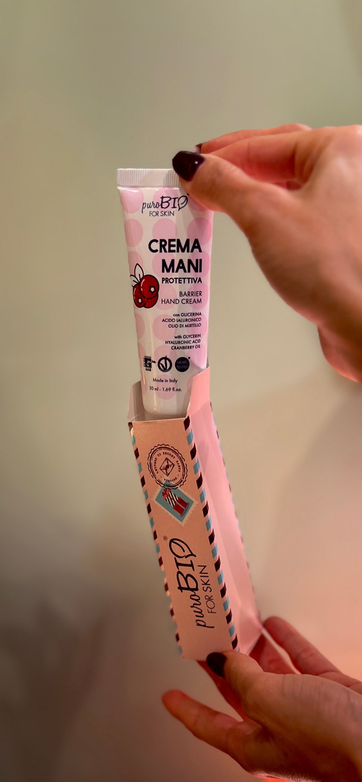 CREMA MANI PROTETTIVA ACIDO IALURONICO E MIRTILLO