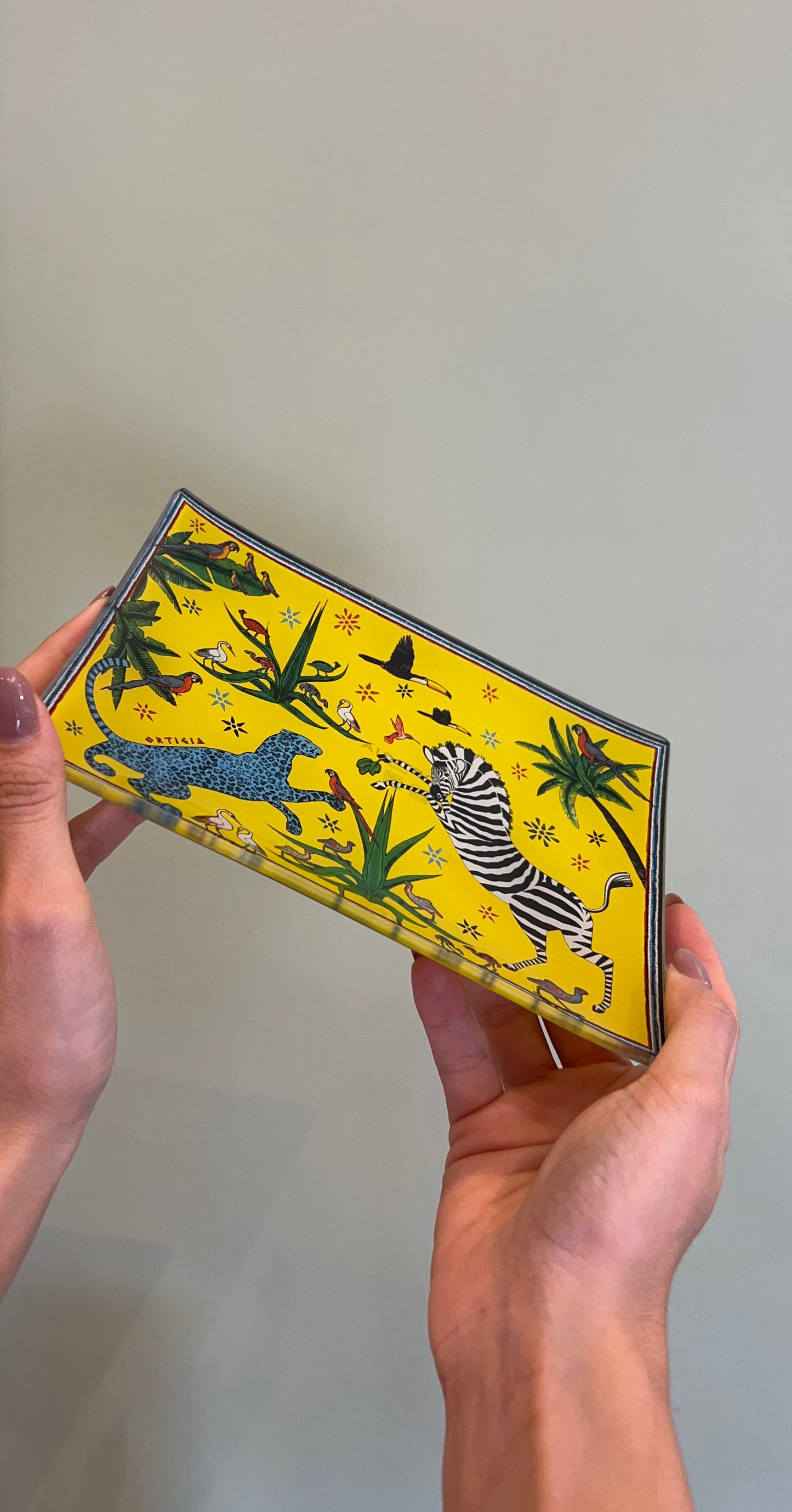 SCATOLA DI LATTA 4 PIATTINI IN VETRO ORTIGIA