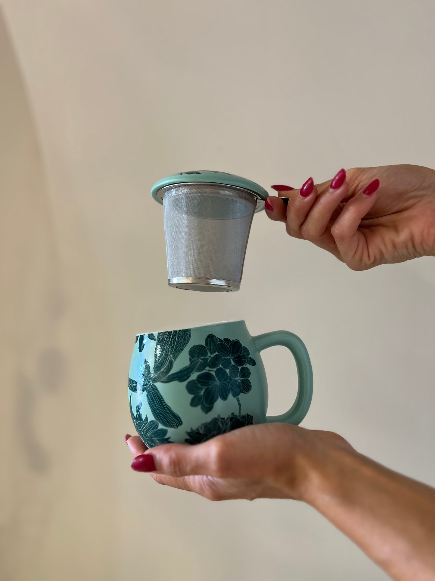 TISANIERA IN PORCELLANA Chelsea Verde Acqua