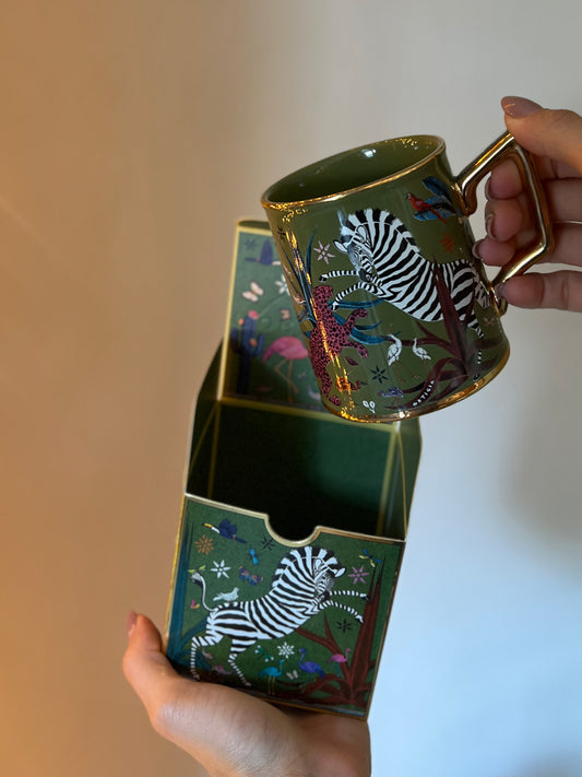 TAZZA JUNGLE CERAMIC VERDE ORTIGIA