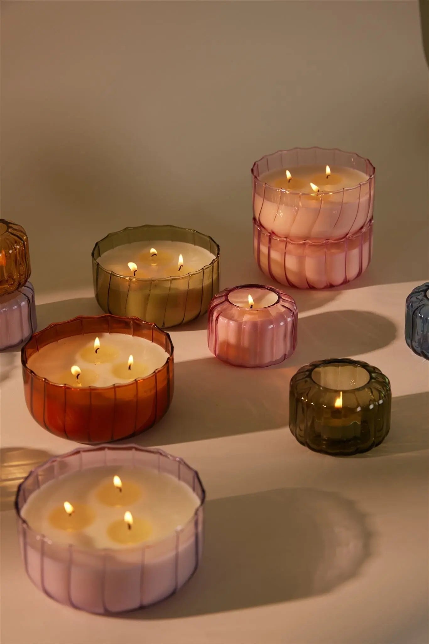 RIPPLE GLASS CANDLE - DESERT PEACH 340 gr