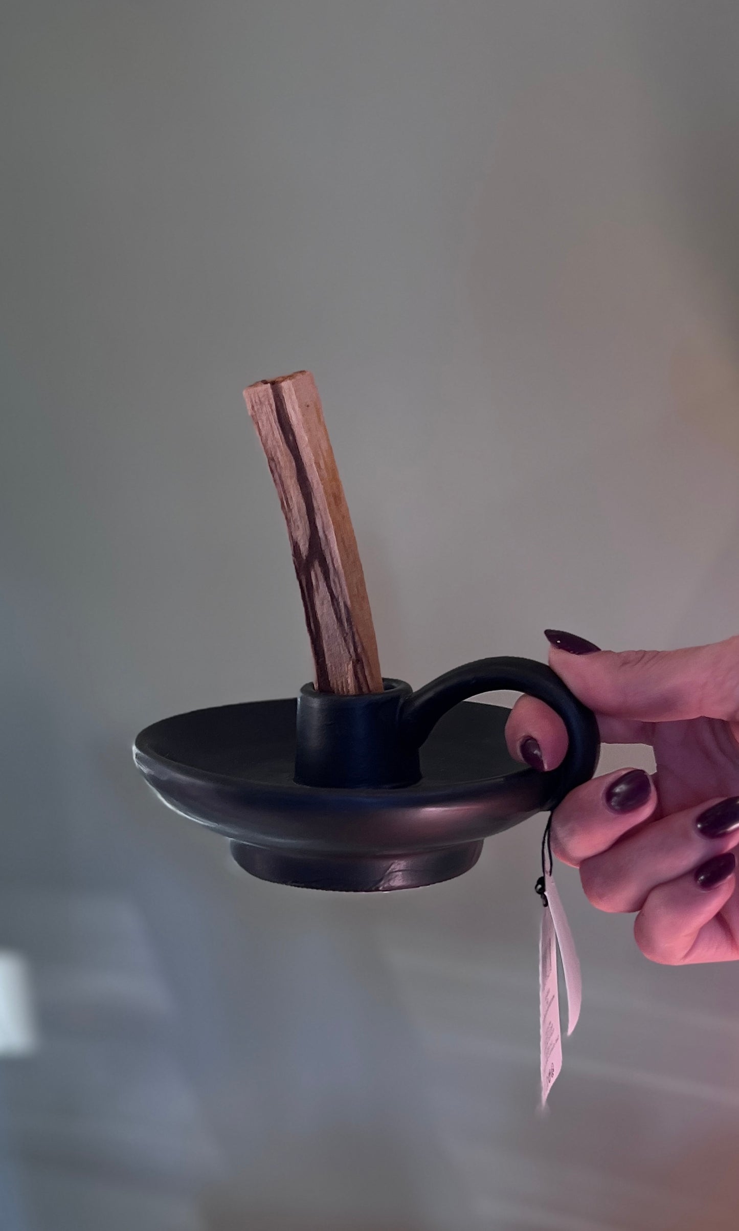 ELEGANTE PORTA PALO SANTO/CANDELE NERO
