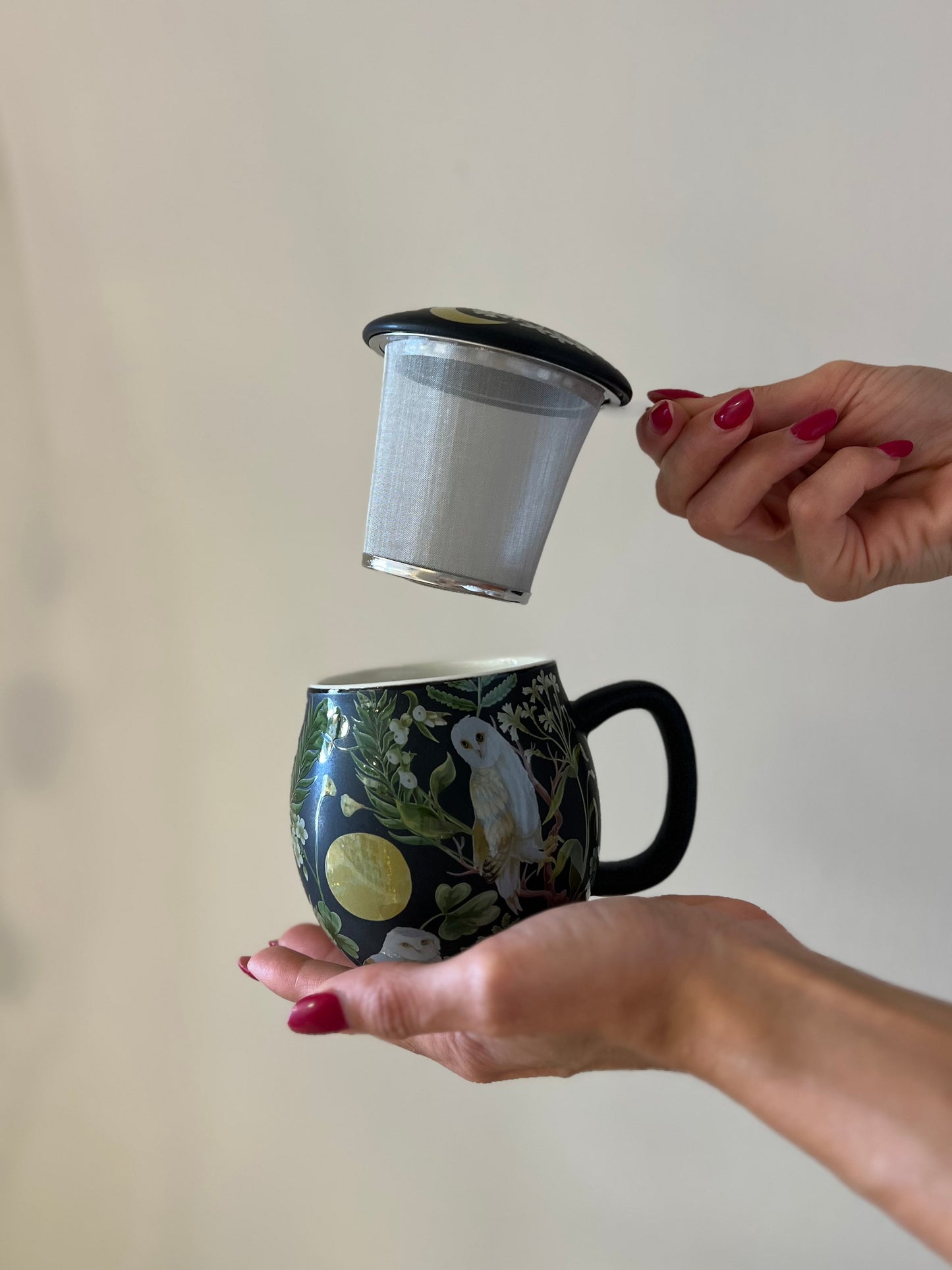 TISANIERA IN PORCELLANA Barbagianni