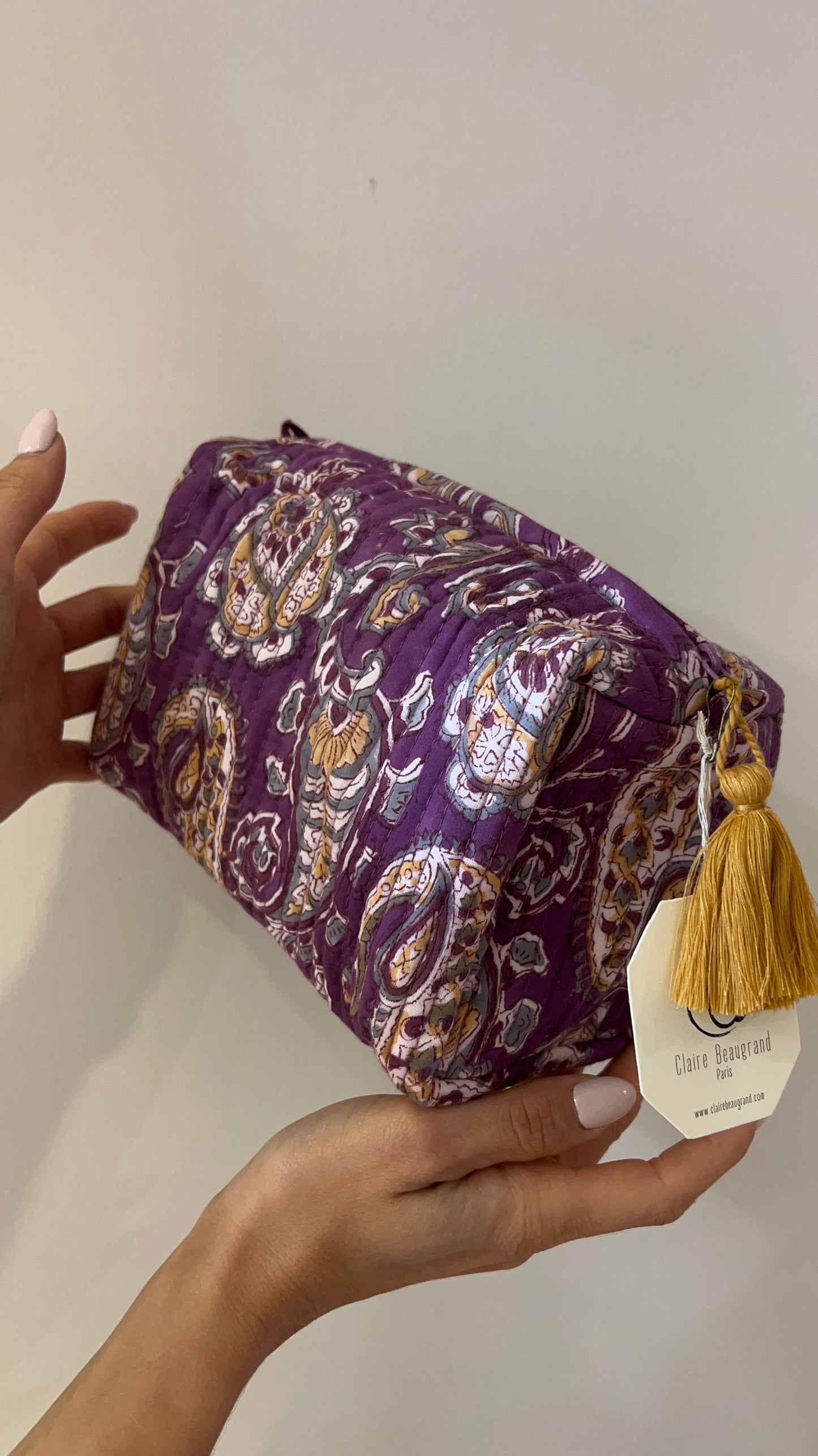 TROUSSE DE TOILETTE EN COTON - “PURPLE”