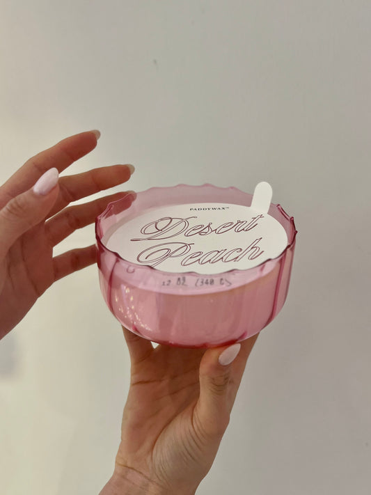 RIPPLE GLASS CANDLE - DESERT PEACH 340 gr