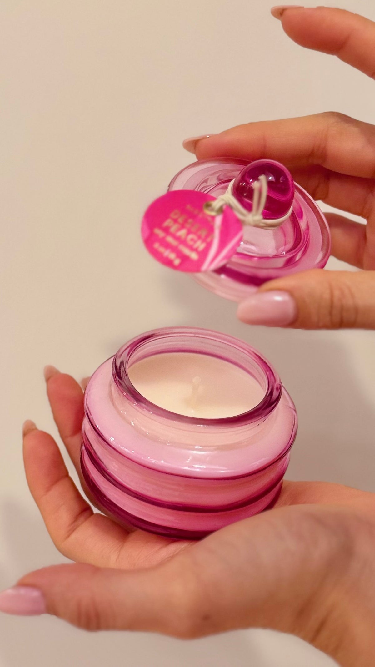 BEAM GLASS CANDLE - Fucsia Pink - Desert Peach