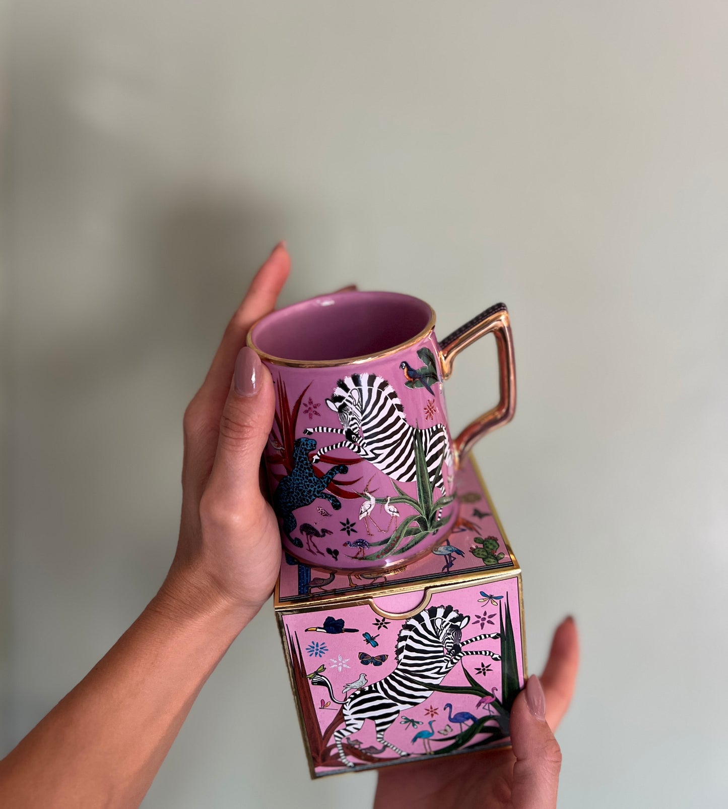 TAZZA CERAMICA JUNGLE ROSA