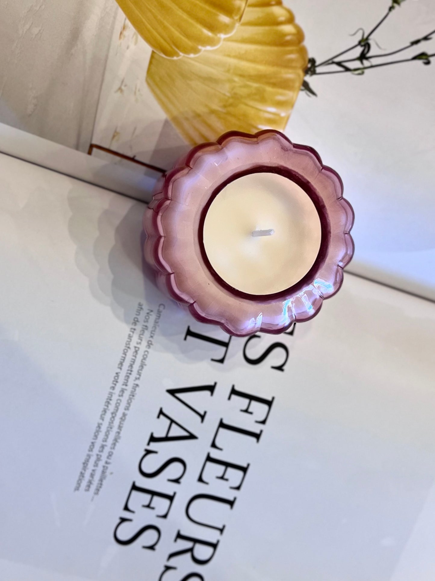 MINI RIPPLE GLASS CANDLE - DESERT PEACH 128 gr