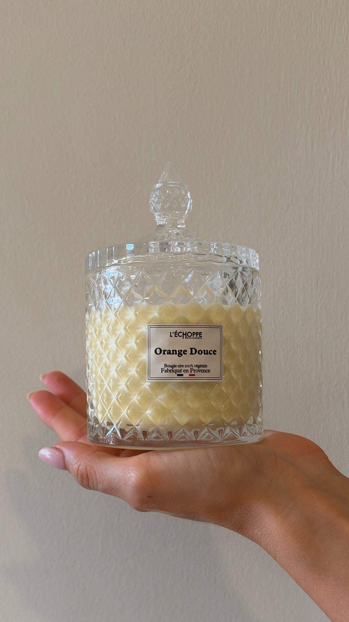 ÉCLAT D’ORANGE CANDELA IN CONFETTIERA DIAMANTE – 200 G
