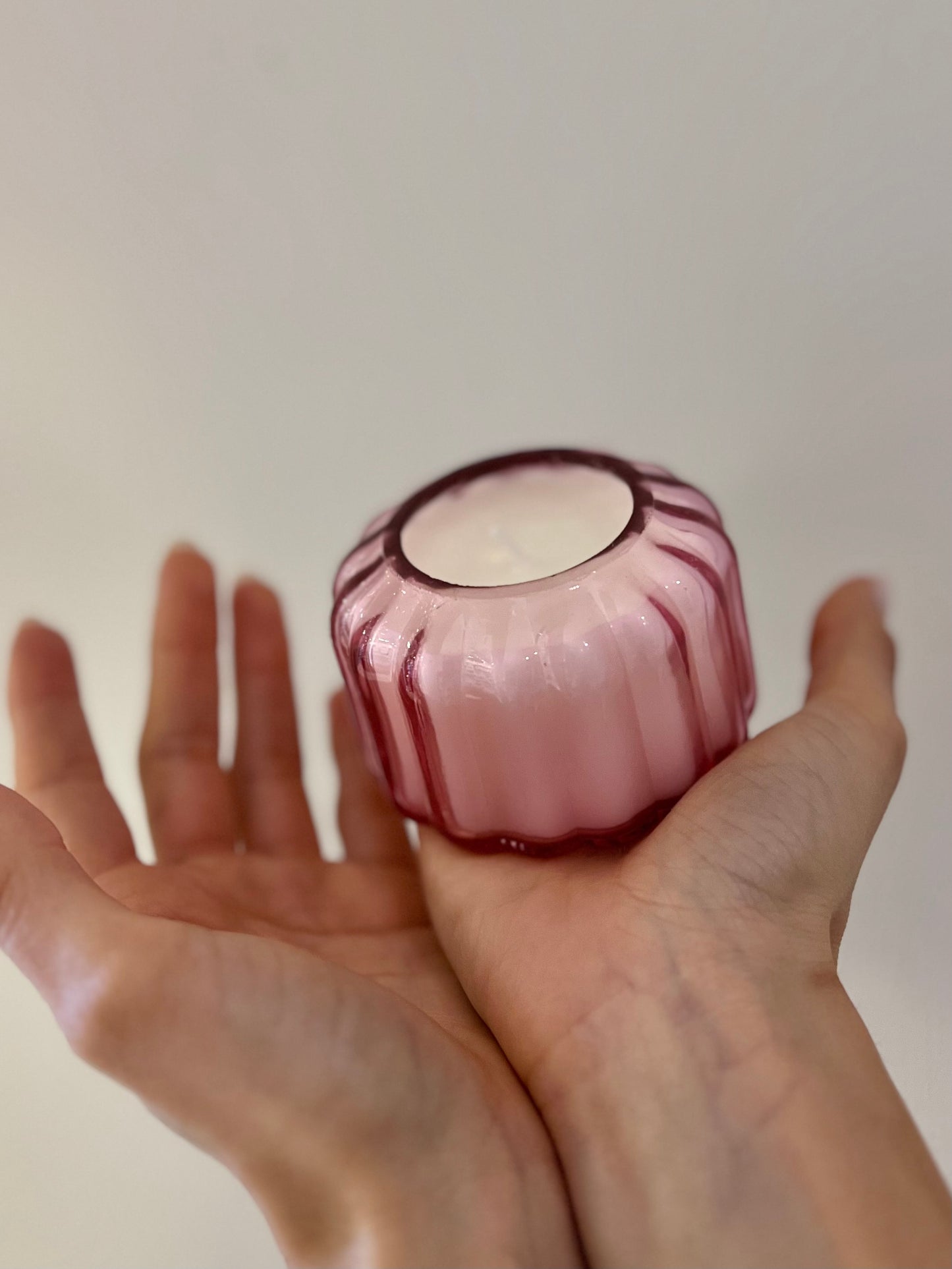 MINI RIPPLE GLASS CANDLE - DESERT PEACH 128 gr