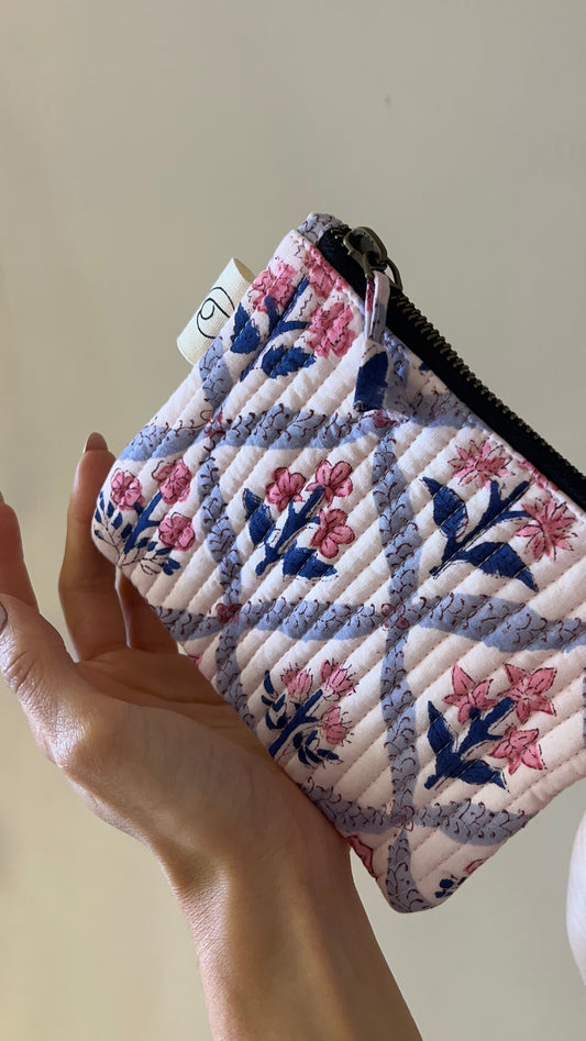 POCHETTE EN COTON “WHITE BLUE”