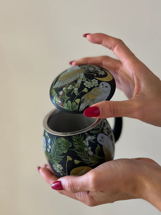 TISANIERA IN PORCELLANA Barbagianni