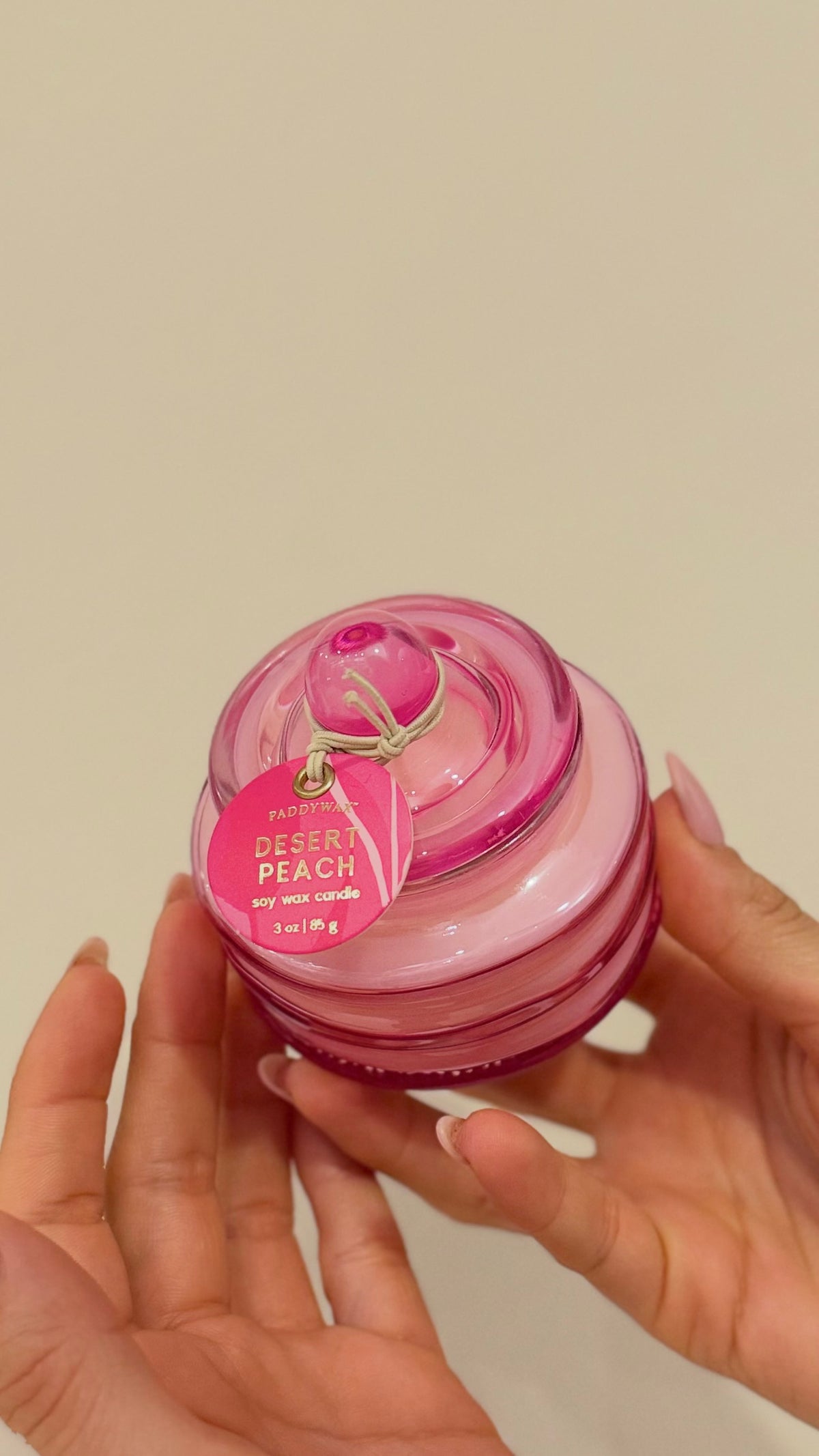 BEAM GLASS CANDLE - Fucsia Pink - Desert Peach
