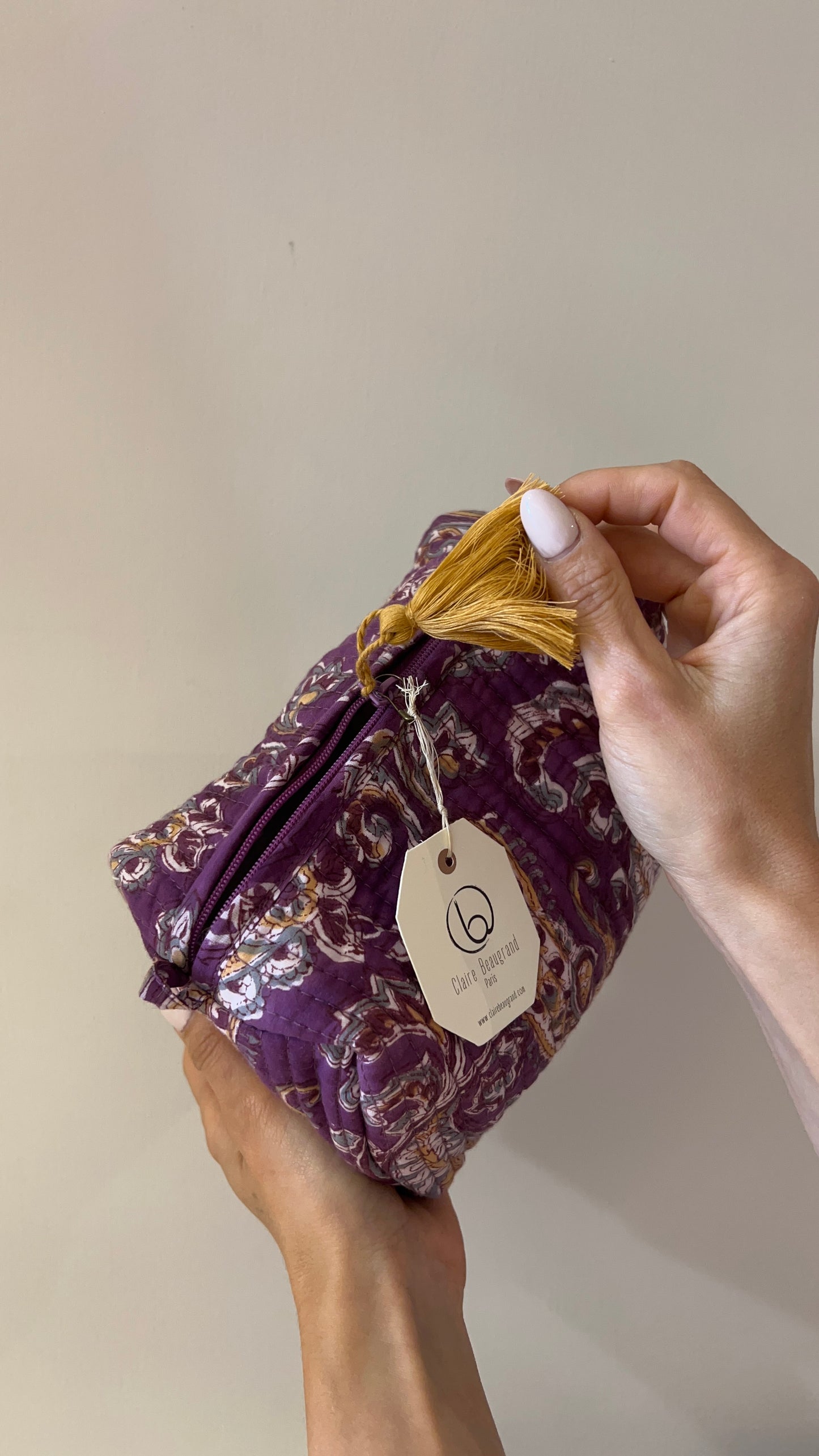 TROUSSE DE TOILETTE EN COTON - “PURPLE”