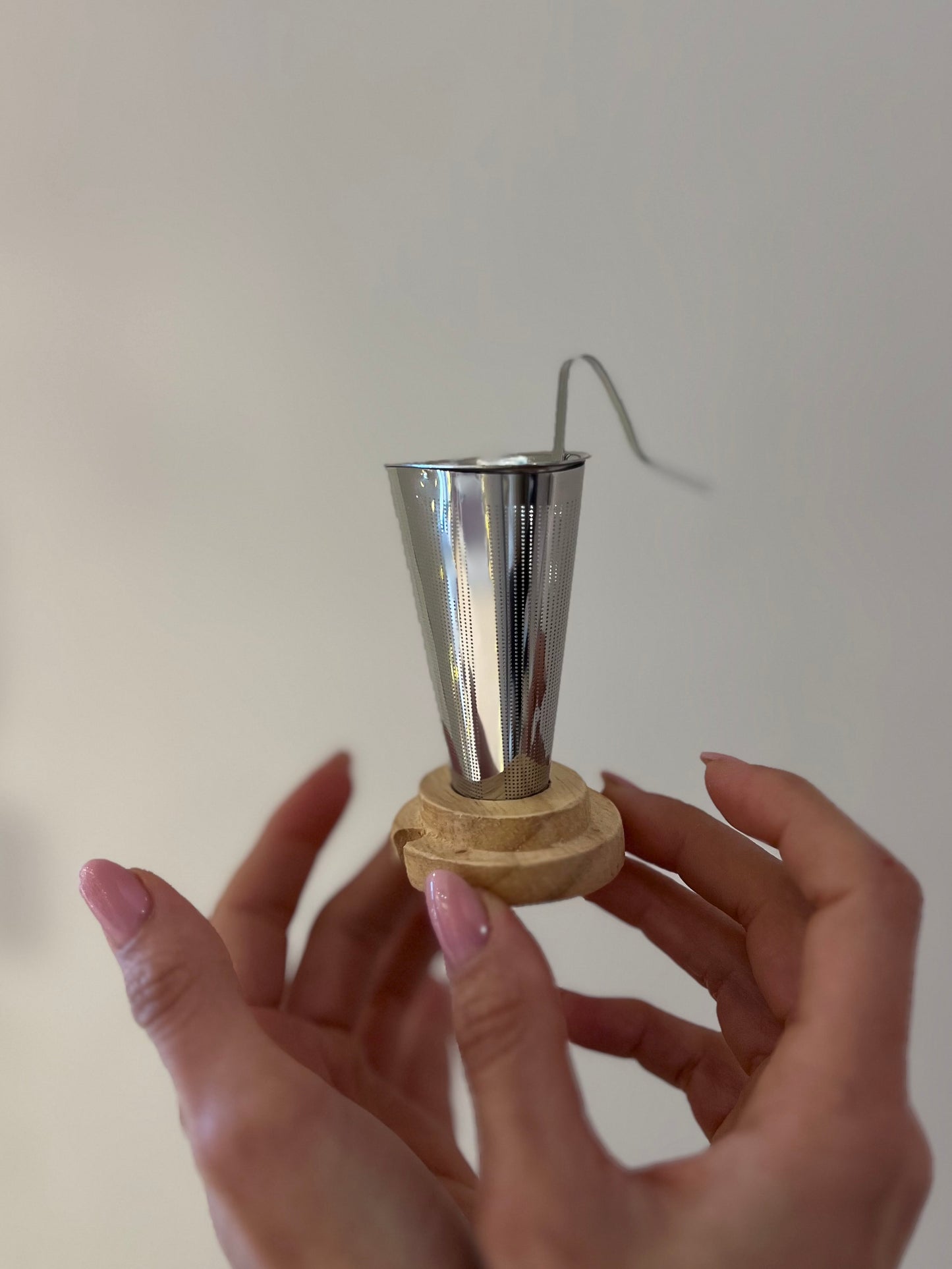 INFUSORE IN ACCIAIO INOX E COPERCHIO IN LEGNO