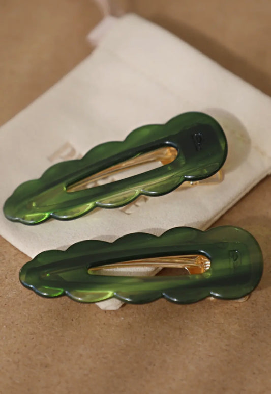 FERMAGLIO A PINZA FIRMATO PEIGNÉE - EMERALD