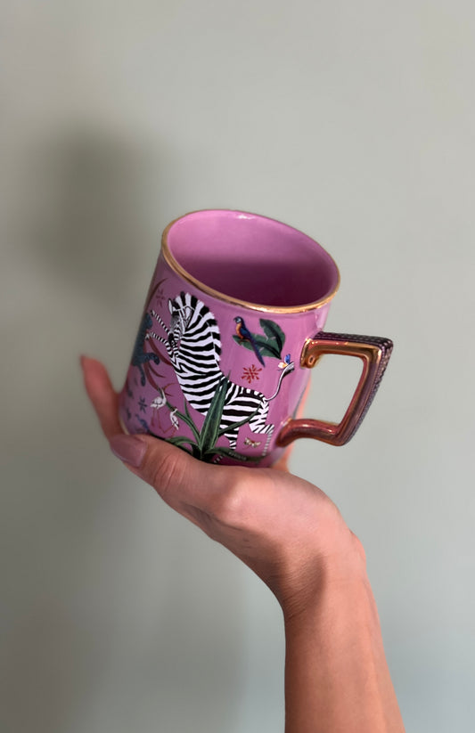 TAZZA CERAMICA JUNGLE ROSA
