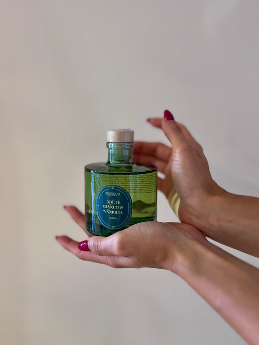 DIFFUSORE D’AMBIENTE IN VETRO-ABETE BIANCO E VANIGLIA