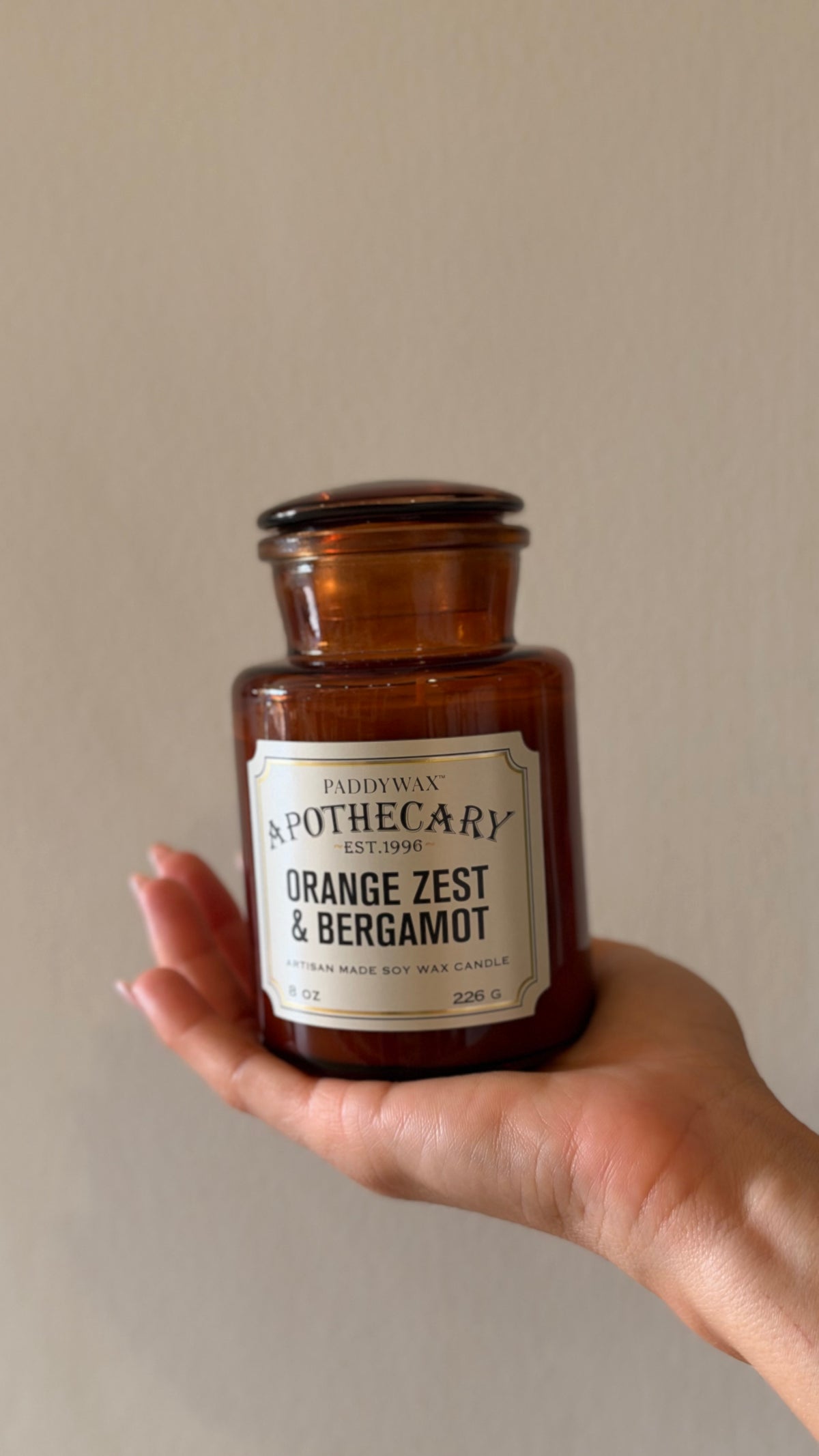 APOTHECARY GLASS CANDLE Orange Zest & Bergamot 225gr