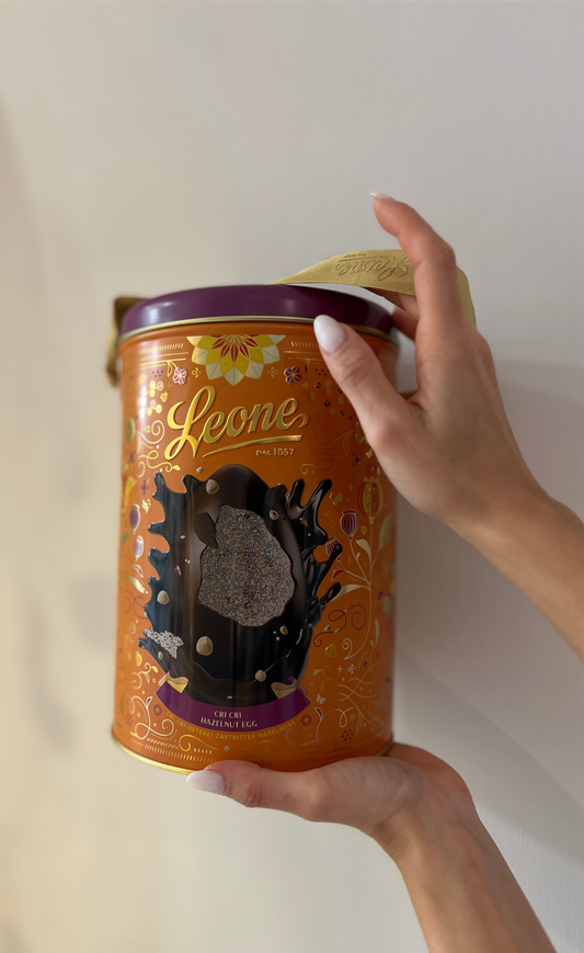 LEONE UOVO CRI CRI FONDENTE E NOCCIOLA- Fondente 70% Vegan 350g con sorpresa