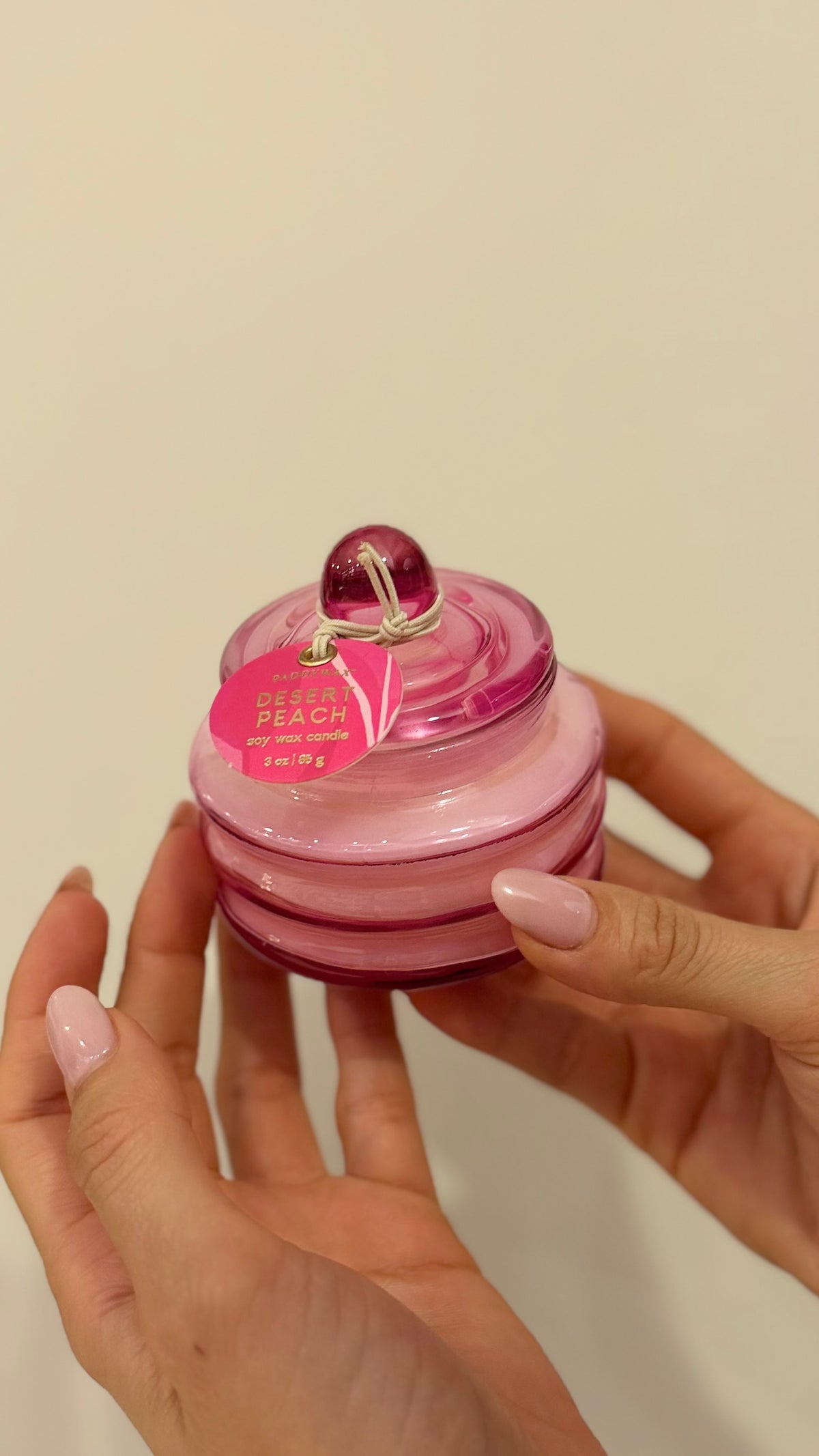 BEAM GLASS CANDLE - Fucsia Pink - Desert Peach