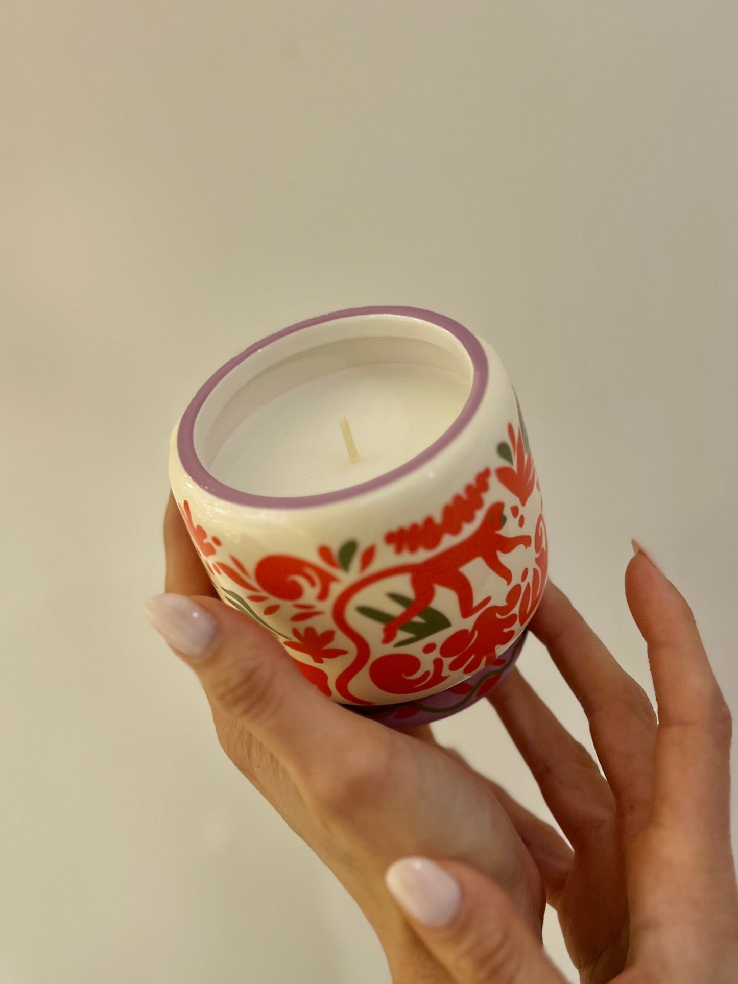 JUNGLE CERAMIC CANDLE-Coconut & Amber 225g