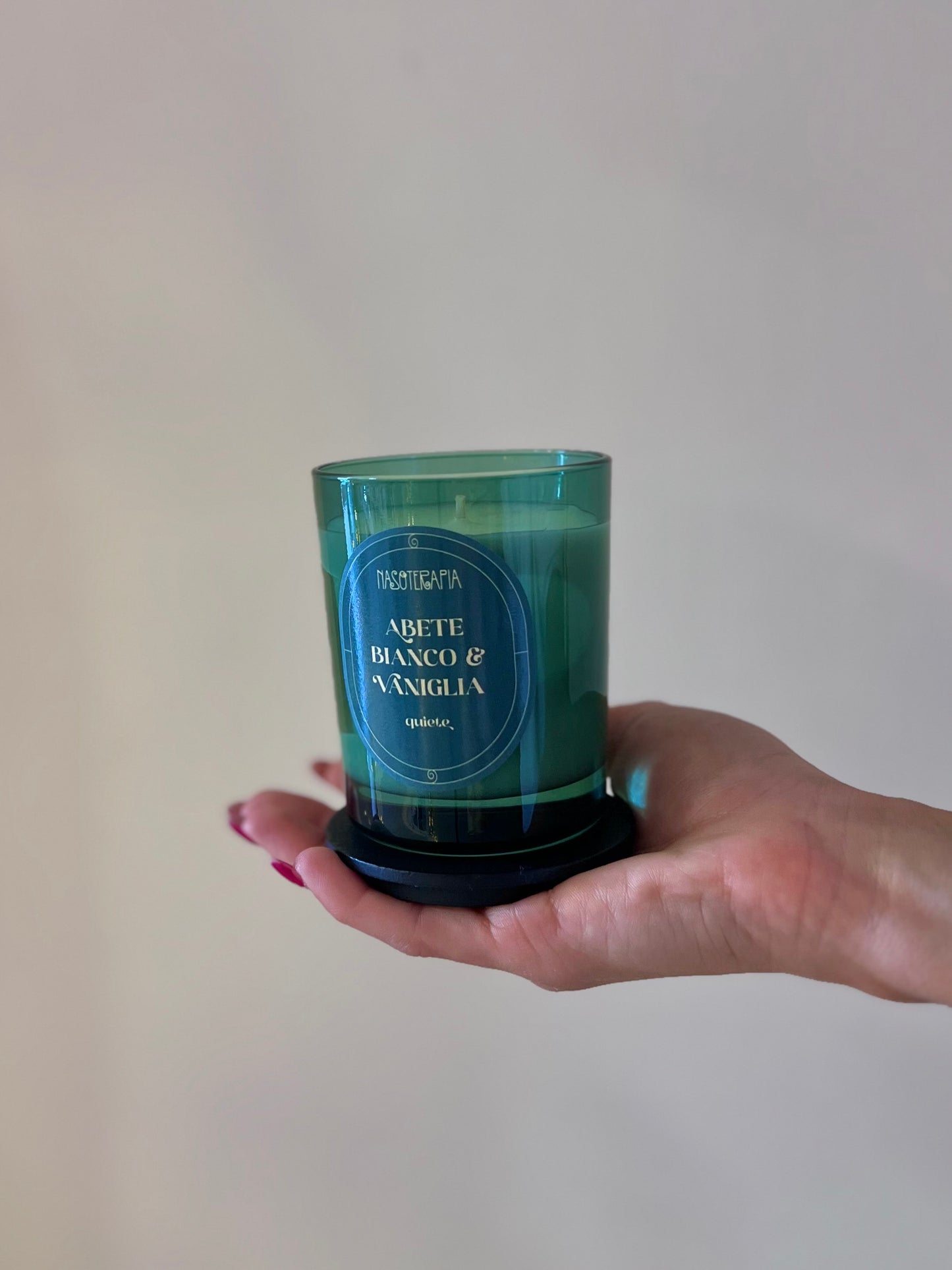 CANDELA IN CERA VEGETALE ABETE BIANCO E VANIGLIA 180gr