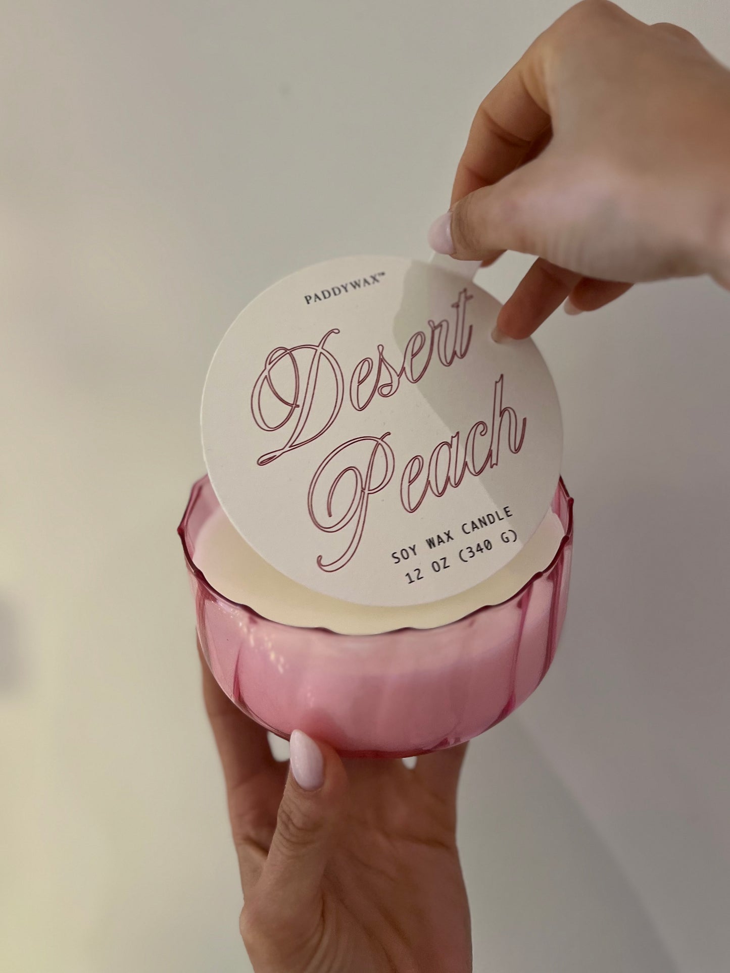 RIPPLE GLASS CANDLE - DESERT PEACH 340 gr