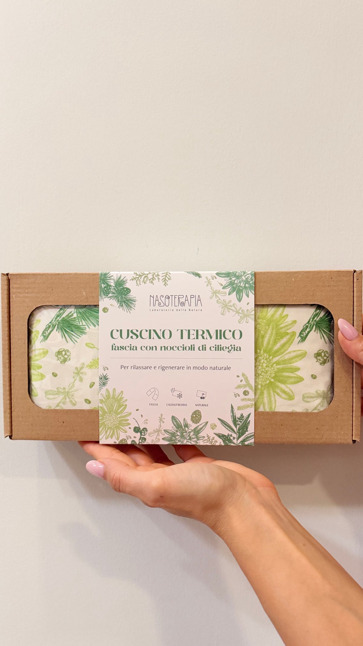 CUSCINO TERMICO, fascia con noccioli di ciliegia, caldo/freddo