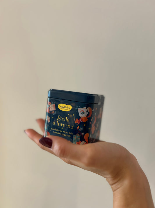 BARATTOLINO CADDY BLU CON INFUSO "STELLA D'INVERNO"