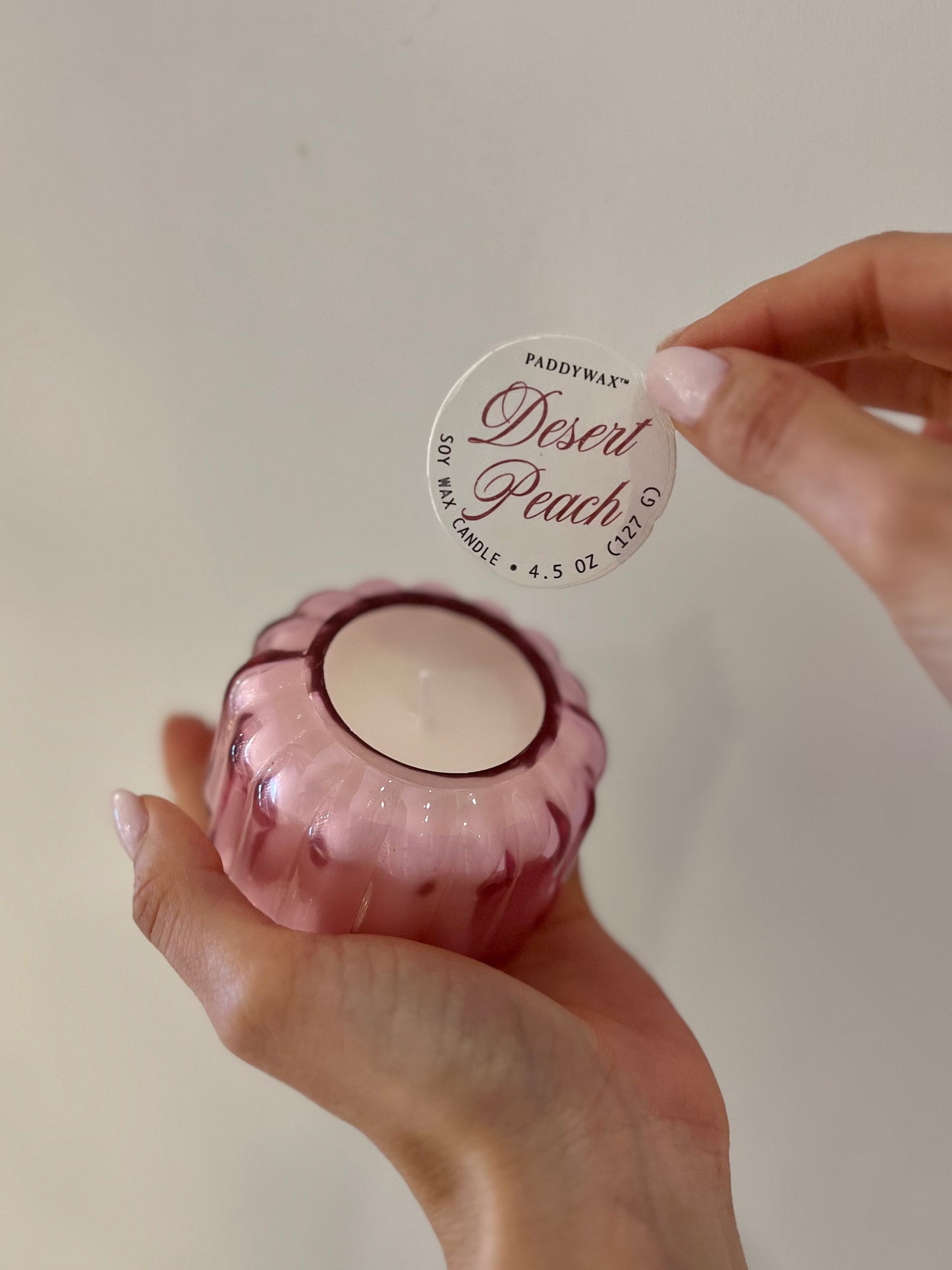 MINI RIPPLE GLASS CANDLE - DESERT PEACH 128 gr