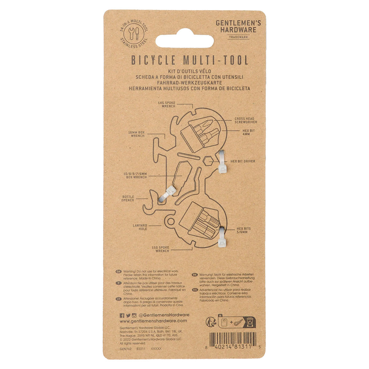 BICYCLE MULTI TOOL-  multi utensile a forma di bicicletta